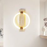 Niva Travertine Wall Sconce with Integrated LED Ring
