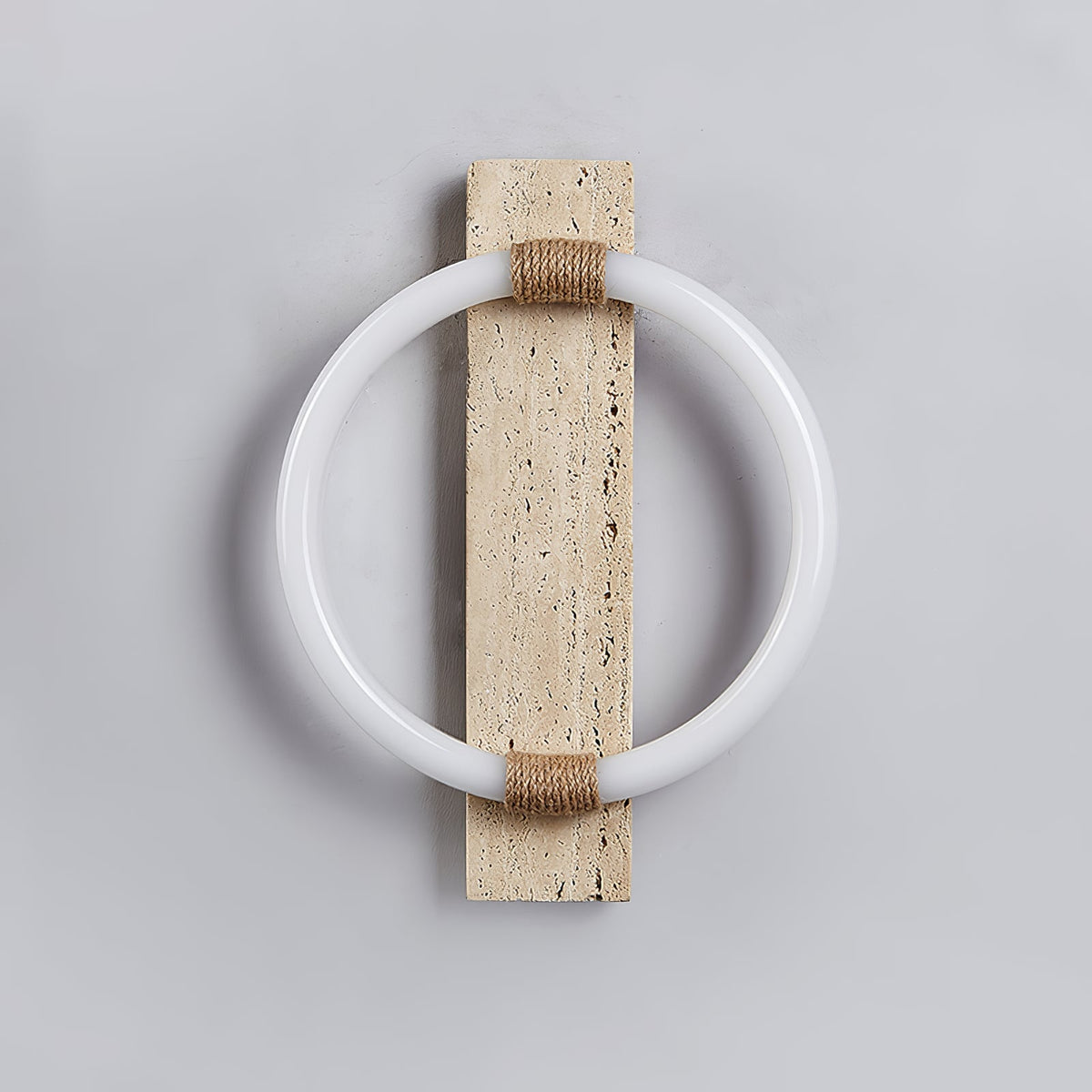 Niva Travertine Wall Sconce with Integrated LED Ring