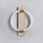 Niva Travertine Wall Sconce with Integrated LED Ring