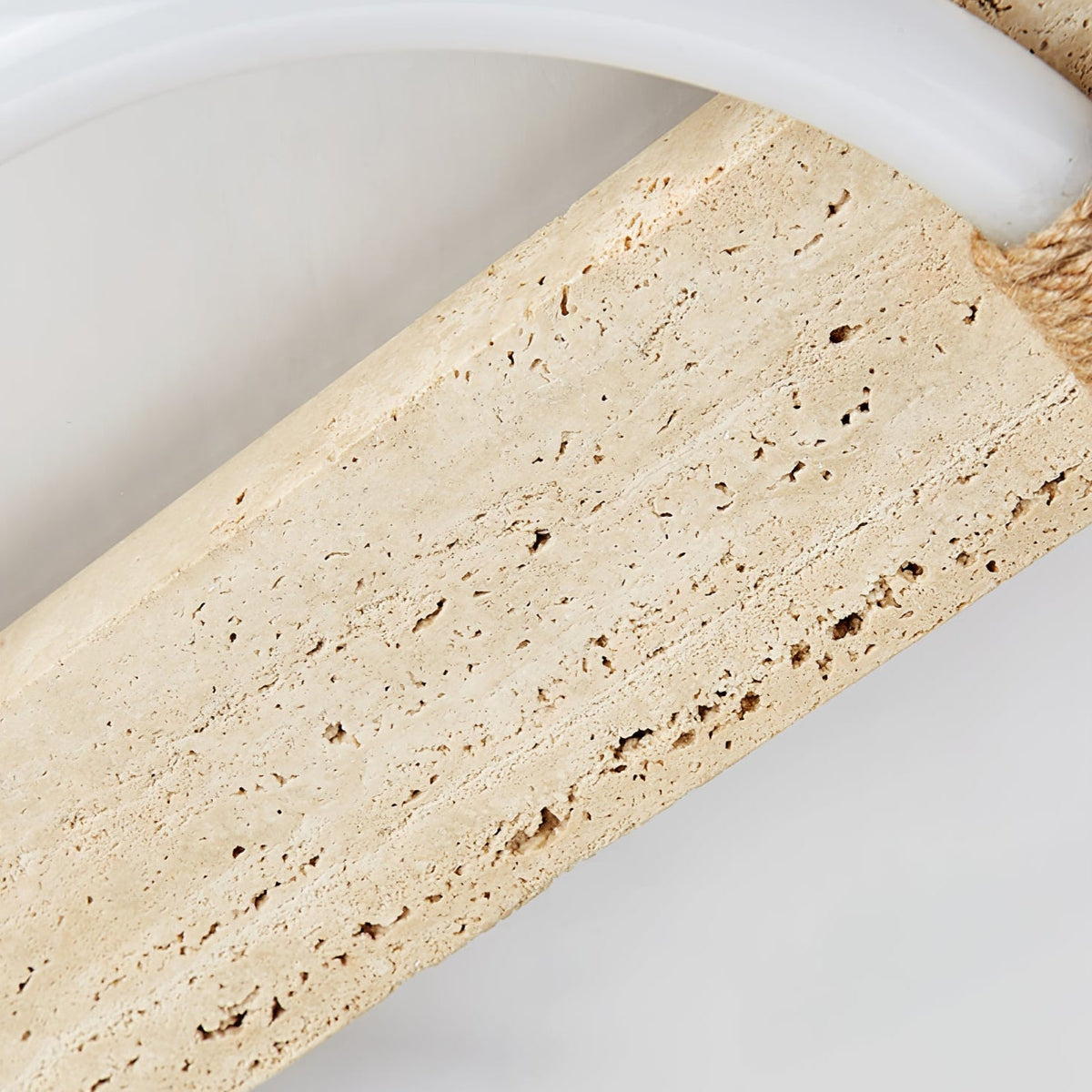 Niva Travertine Wall Sconce with Integrated LED Ring