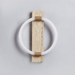Niva Travertine Wall Sconce with Integrated LED Ring