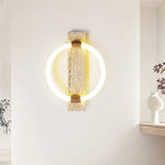 Niva Travertine Wall Sconce with Integrated LED Ring