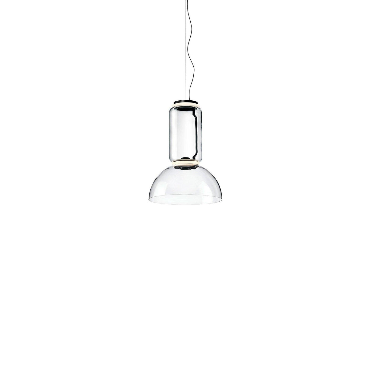 Modular Glass LED Pendant Light with Cylinder, Cone & Bowl Shades