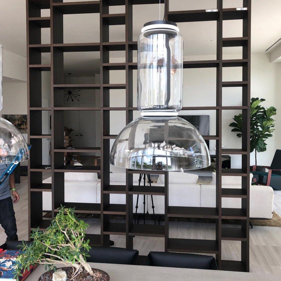 Modular Glass LED Pendant Light with Cylinder, Cone & Bowl Shades