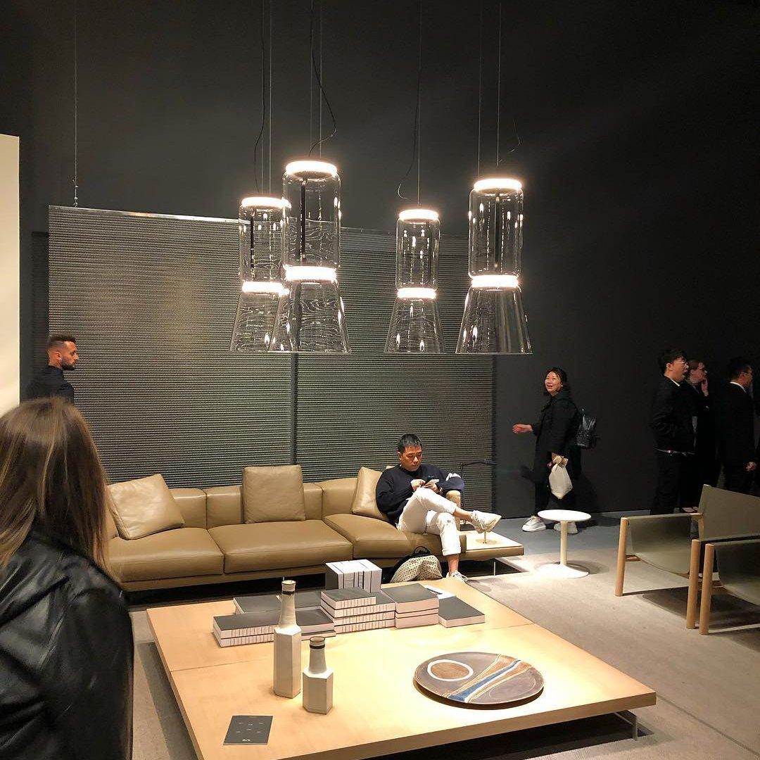 Modular Glass LED Pendant Light with Cylinder, Cone & Bowl Shades