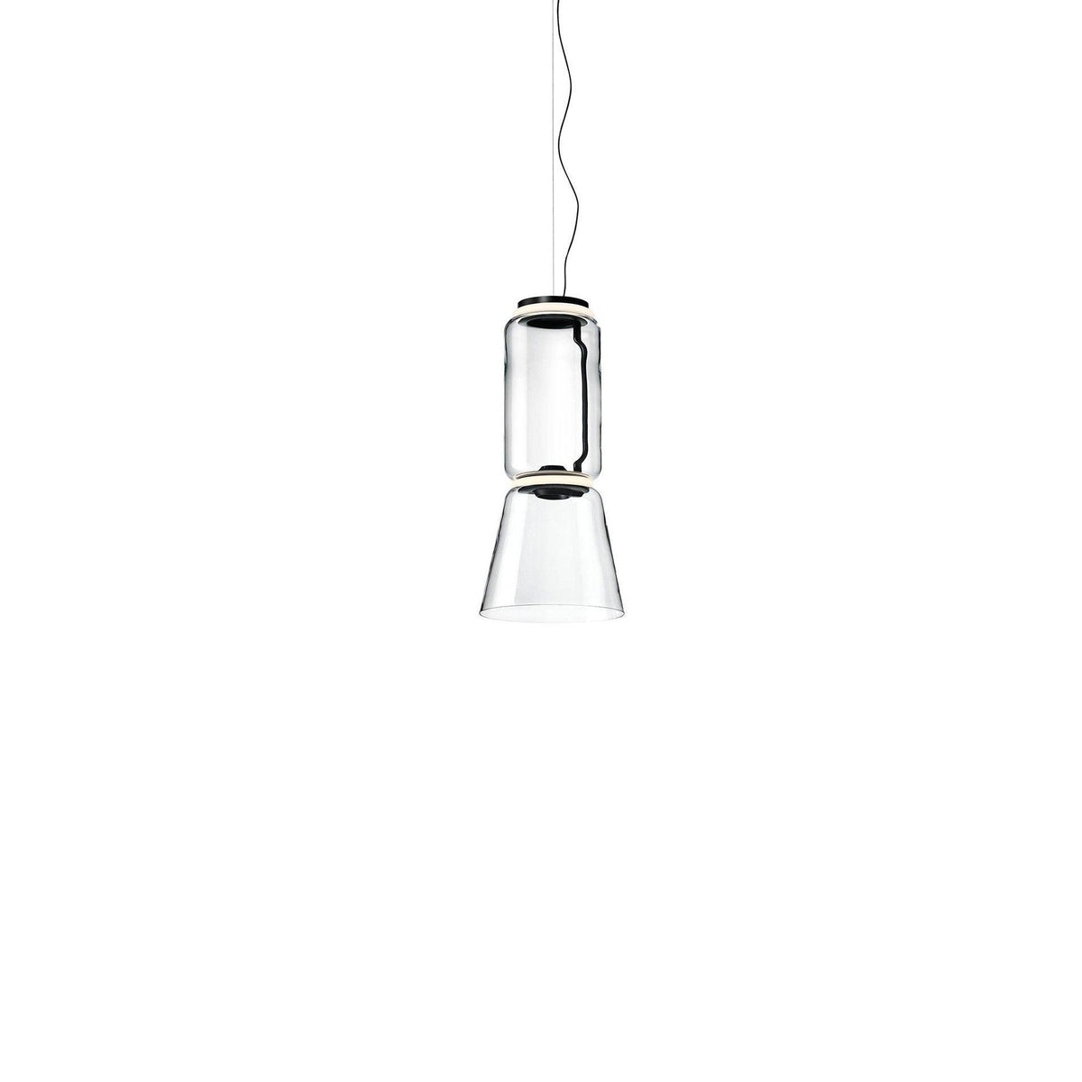 Modular Glass LED Pendant Light with Cylinder, Cone & Bowl Shades