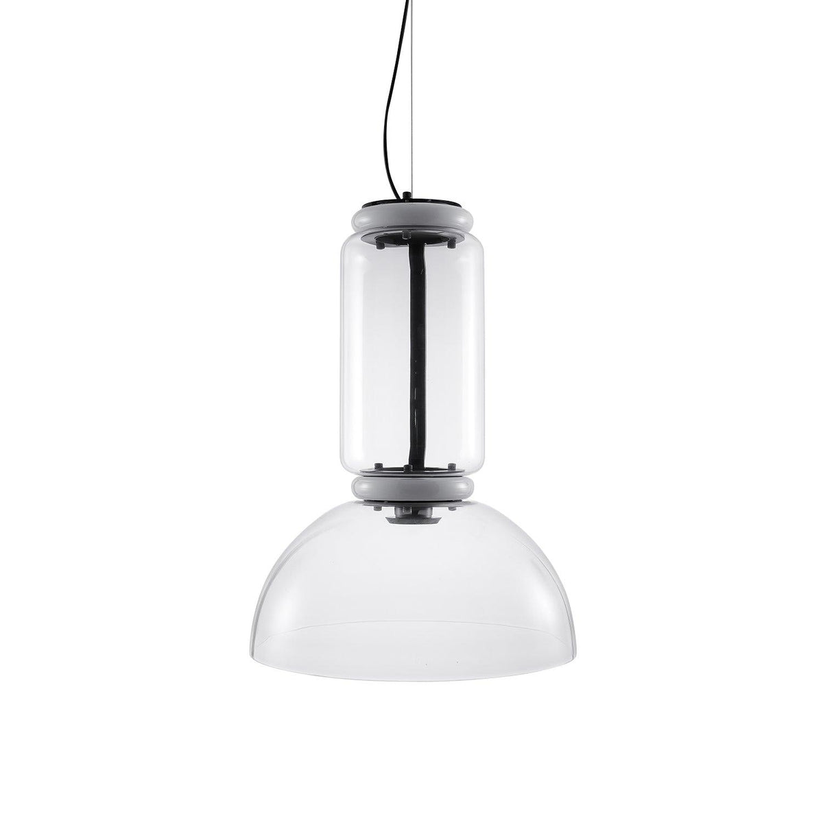 Modular Glass LED Pendant Light with Cylinder, Cone & Bowl Shades