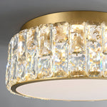 Noctis Crystal Ceiling Lamp in Brass and Glass, Modern Flush Mount Light