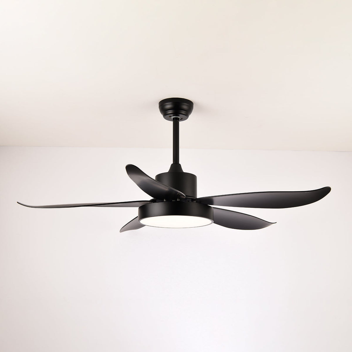 Noctura Glide Ceiling Fan with Integrated LED Light, Modern Black