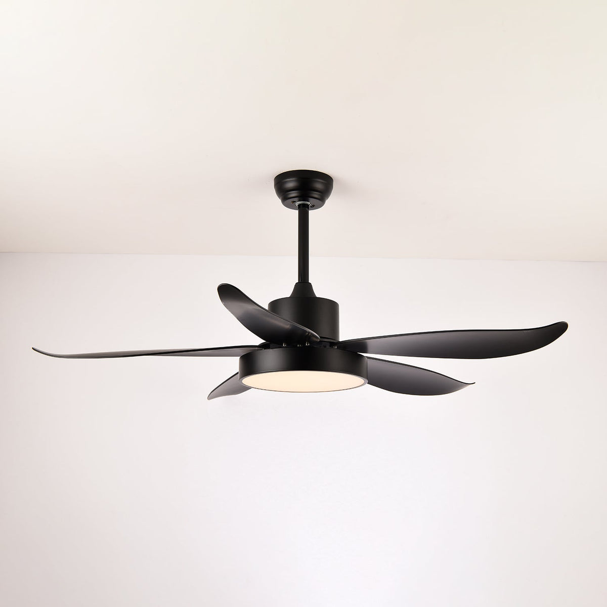 Noctura Glide Ceiling Fan with Integrated LED Light, Modern Black