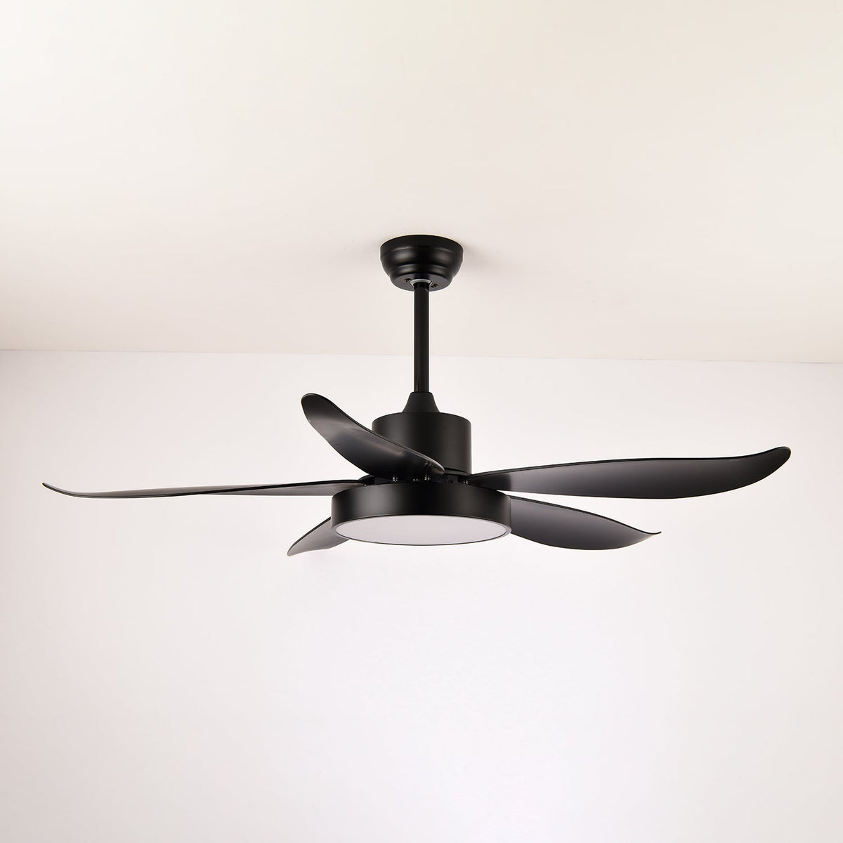 Noctura Glide Ceiling Fan with Integrated LED Light, Modern Black