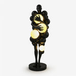 Nocturne Bloom Sculptural Floor Lamp, Matte Black Fiberglass with Glowing Orbs