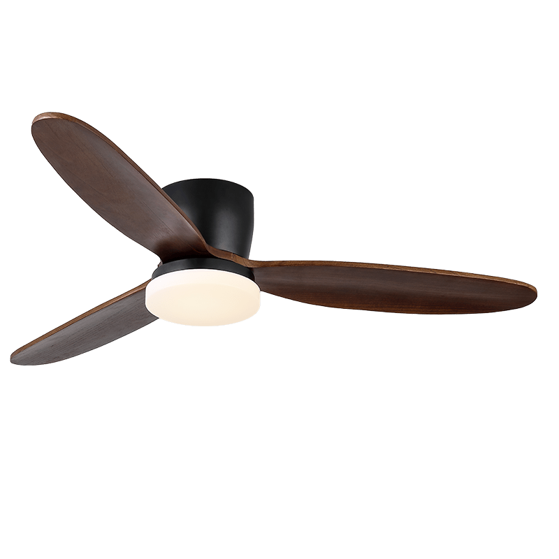 Nocturnus Ceiling Fan Light with Wooden Blades and LED