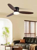 Nocturnus Ceiling Fan Light with Wooden Blades and LED