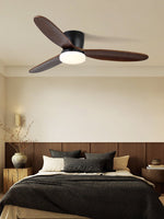 Nocturnus Ceiling Fan Light with Wooden Blades and LED