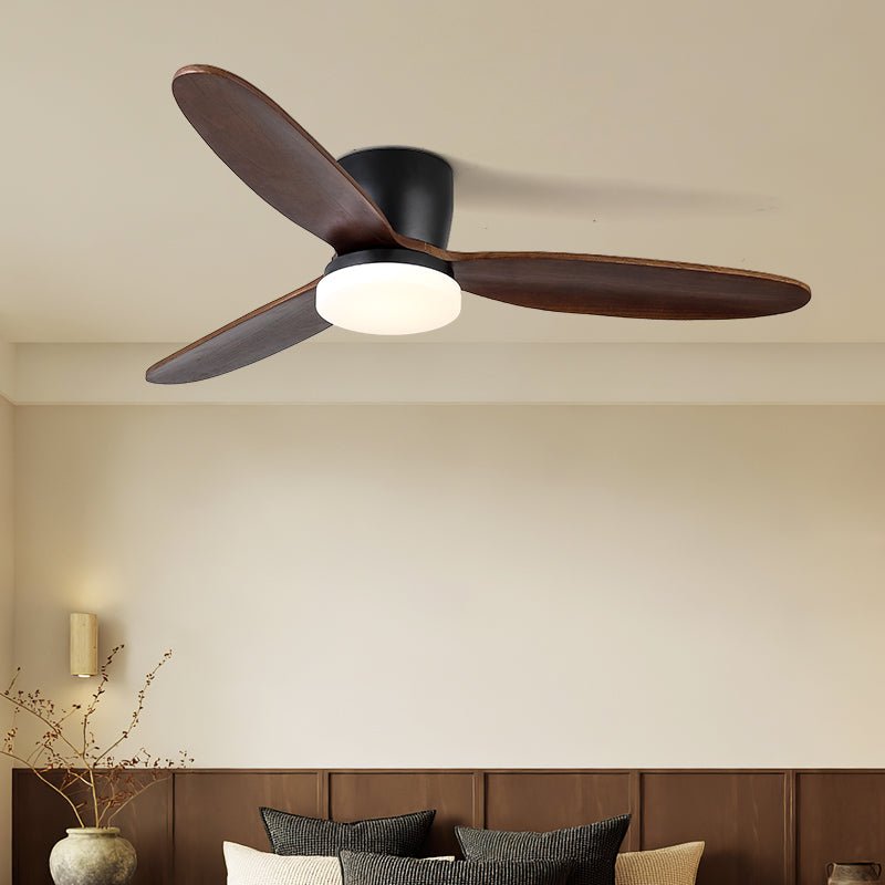 Nocturnus Ceiling Fan Light with Wooden Blades and LED