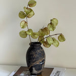 Noir Vein Stone Vase – Sculptural Marble Decor for Refined Interiors