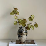 Noir Vein Stone Vase – Sculptural Marble Decor for Refined Interiors