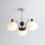 Noir Larenta Modern Glass and Wood Chandelier for Dining Room and Living Room