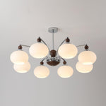 Noir Larenta Modern Glass and Wood Chandelier for Dining Room and Living Room