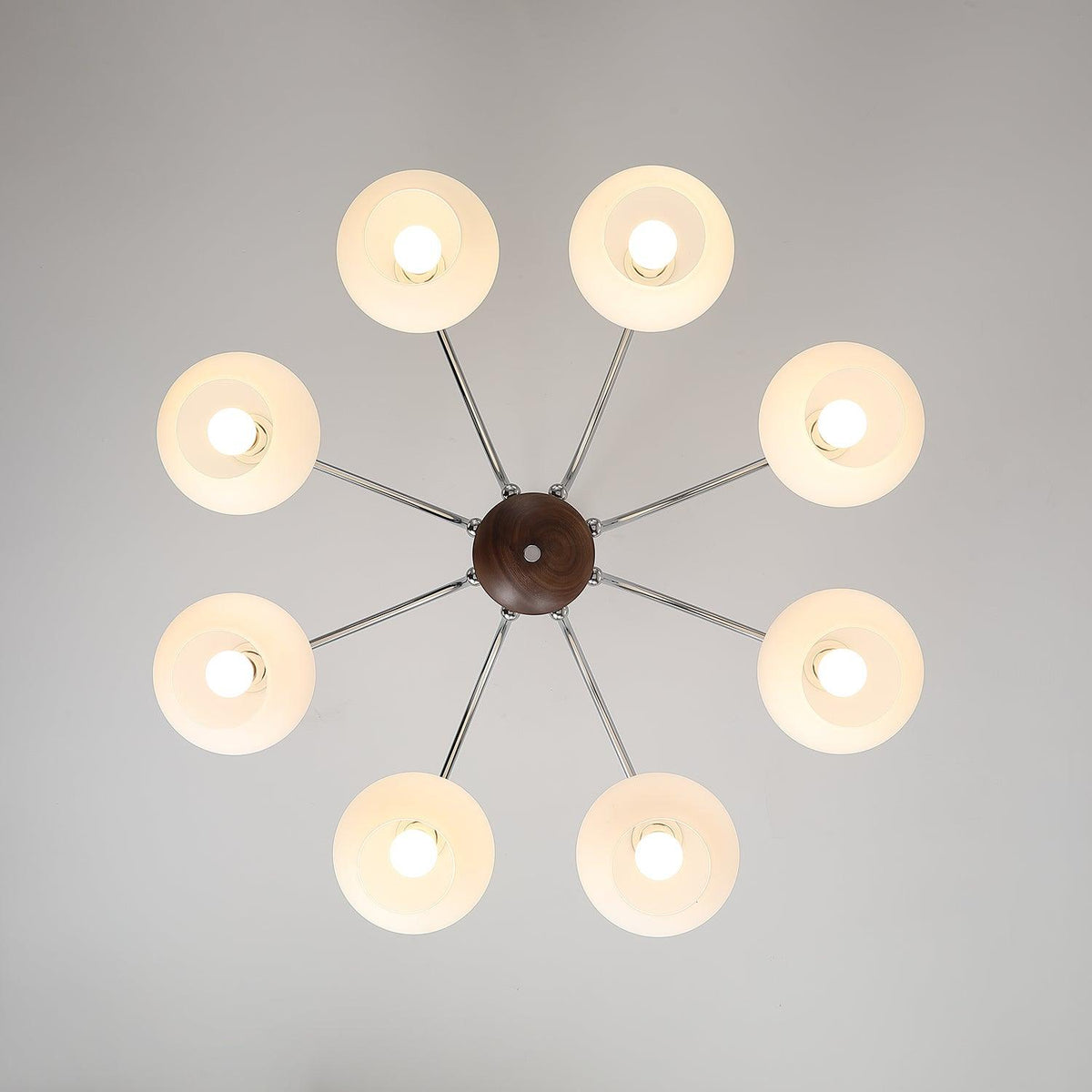 Noir Larenta Modern Glass and Wood Chandelier for Dining Room and Living Room