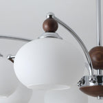 Noir Larenta Modern Glass and Wood Chandelier for Dining Room and Living Room