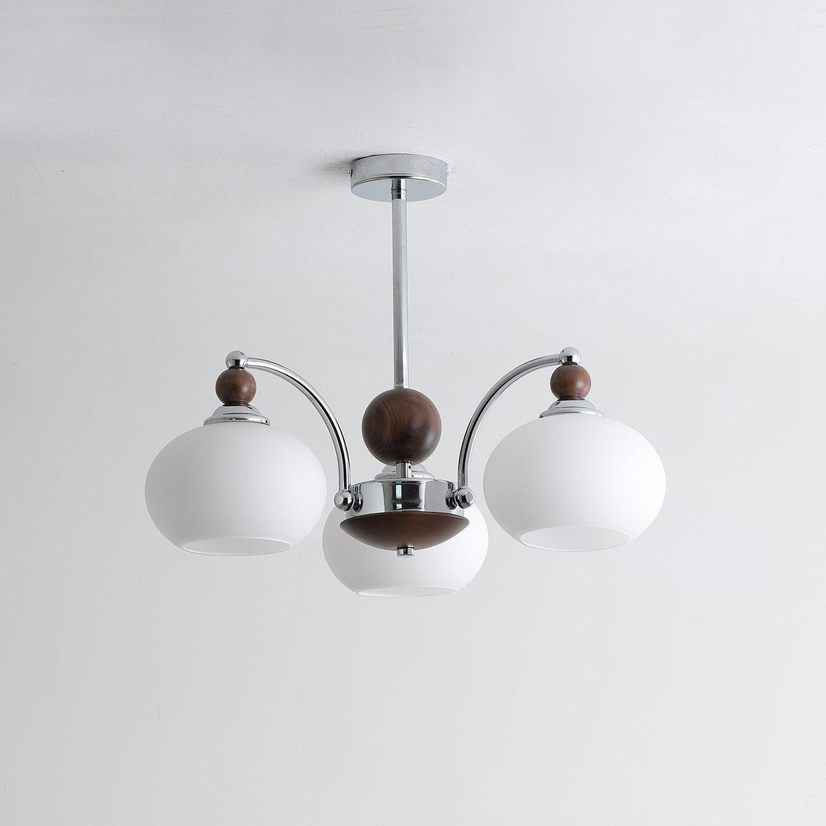 Noir Larenta Modern Glass and Wood Chandelier for Dining Room and Living Room
