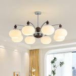 Noir Larenta Modern Glass and Wood Chandelier for Dining Room and Living Room