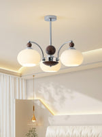 Noir Larenta Modern Glass and Wood Chandelier for Dining Room and Living Room