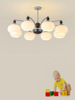 Noir Larenta Modern Glass and Wood Chandelier for Dining Room and Living Room