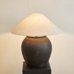 Noira Terracotta Table Lamp with Linen Shade for Ambient Bedroom Lighting