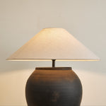 Noira Terracotta Table Lamp with Linen Shade for Ambient Bedroom Lighting
