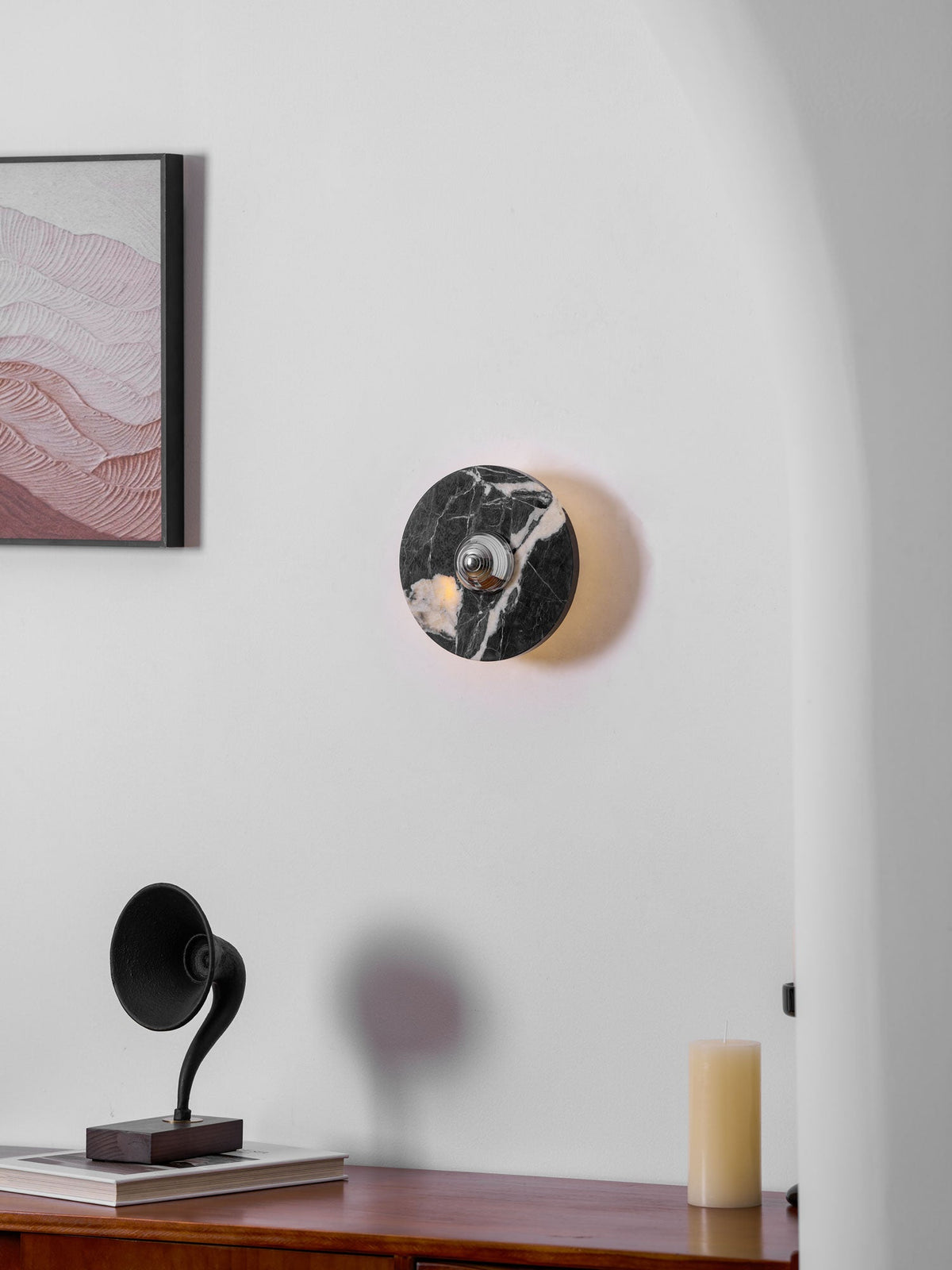 Noireon Marble LED Wall Sconce – Modern Sculptural Lighting