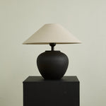 Noirveil Ceramic Table Lamp with Linen Shade for Modern Interiors