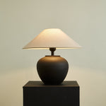 Noirveil Ceramic Table Lamp with Linen Shade for Modern Interiors