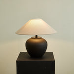 Noirveil Ceramic Table Lamp with Linen Shade for Modern Interiors
