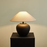 Noirveil Ceramic Table Lamp with Linen Shade for Modern Interiors