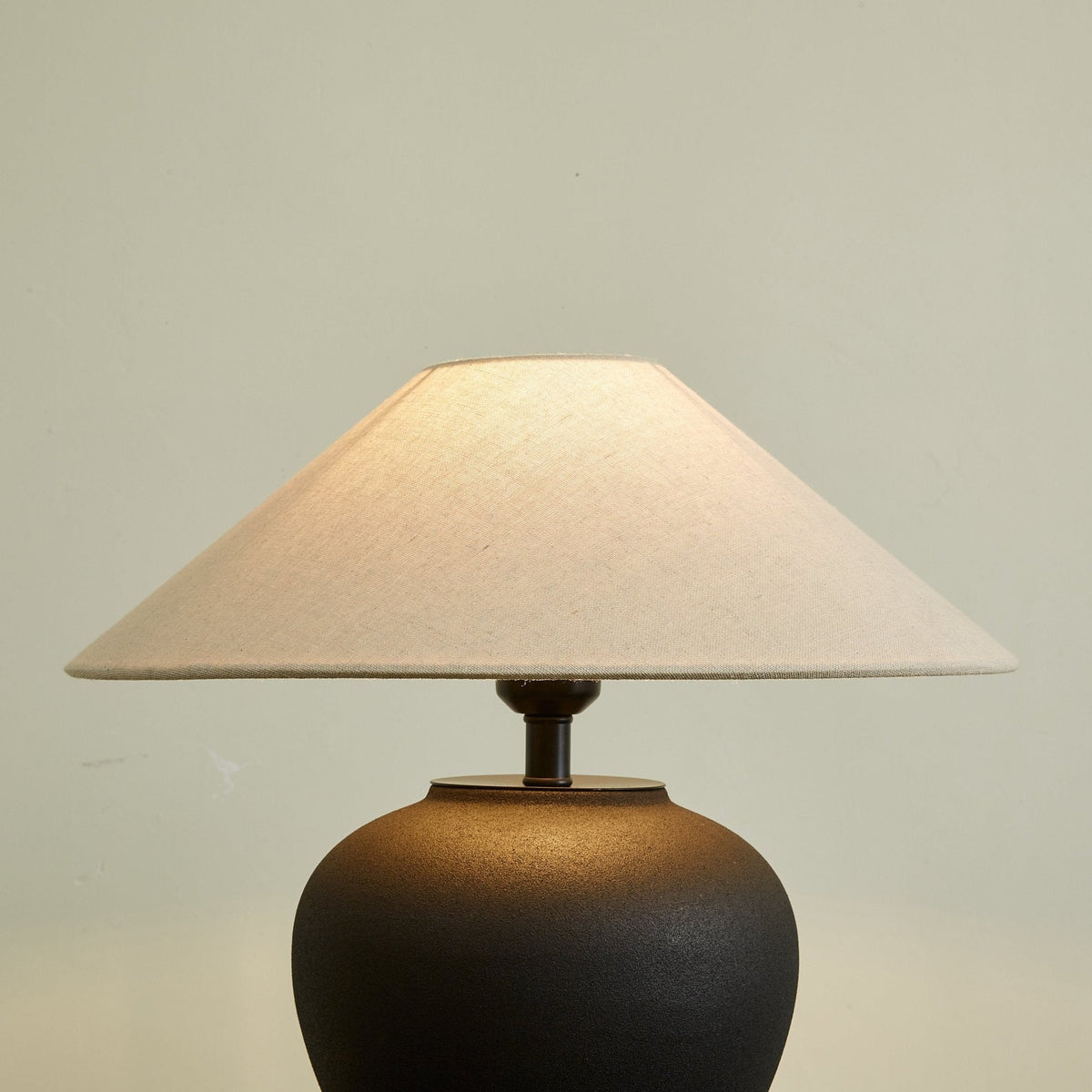 Noirveil Ceramic Table Lamp with Linen Shade for Modern Interiors