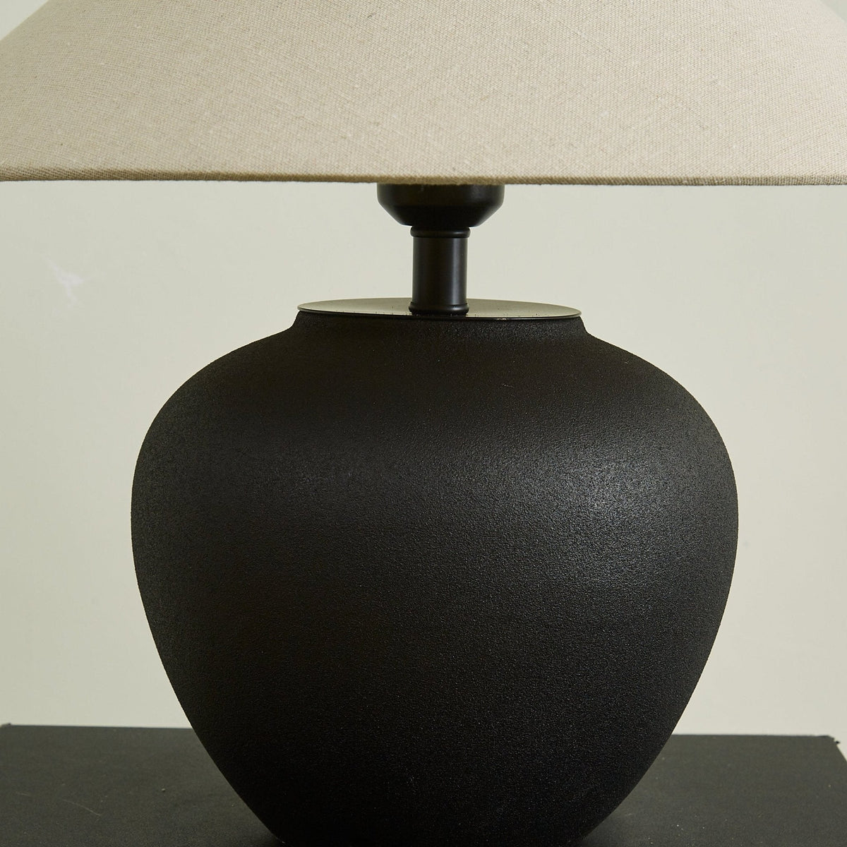 Noirveil Ceramic Table Lamp with Linen Shade for Modern Interiors