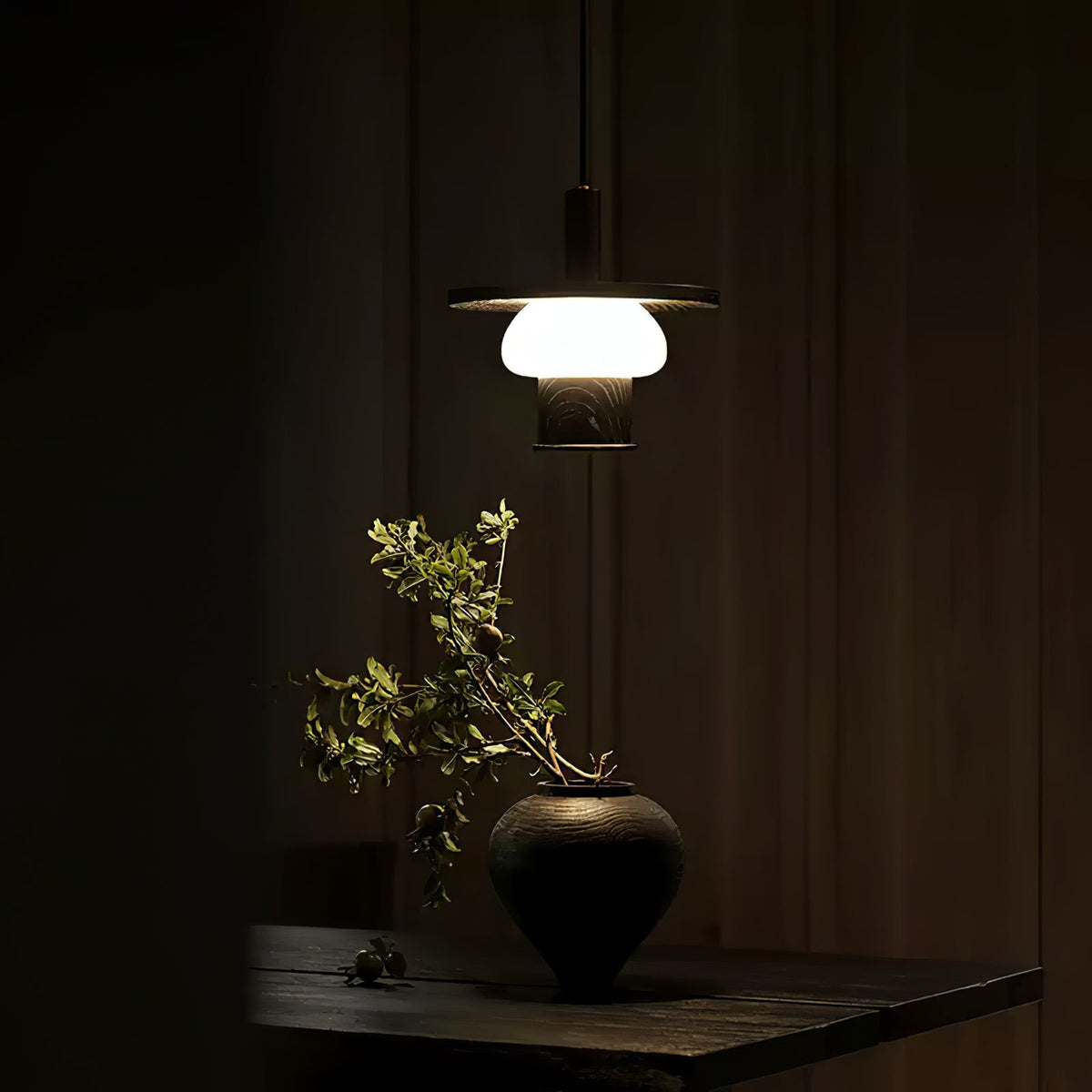 Noka Wood Pendant Light – Modern LED Chandelier for Dining Room and Kitchen Island
