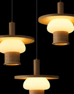 Noka Wood Pendant Light – Modern LED Chandelier for Dining Room and Kitchen Island