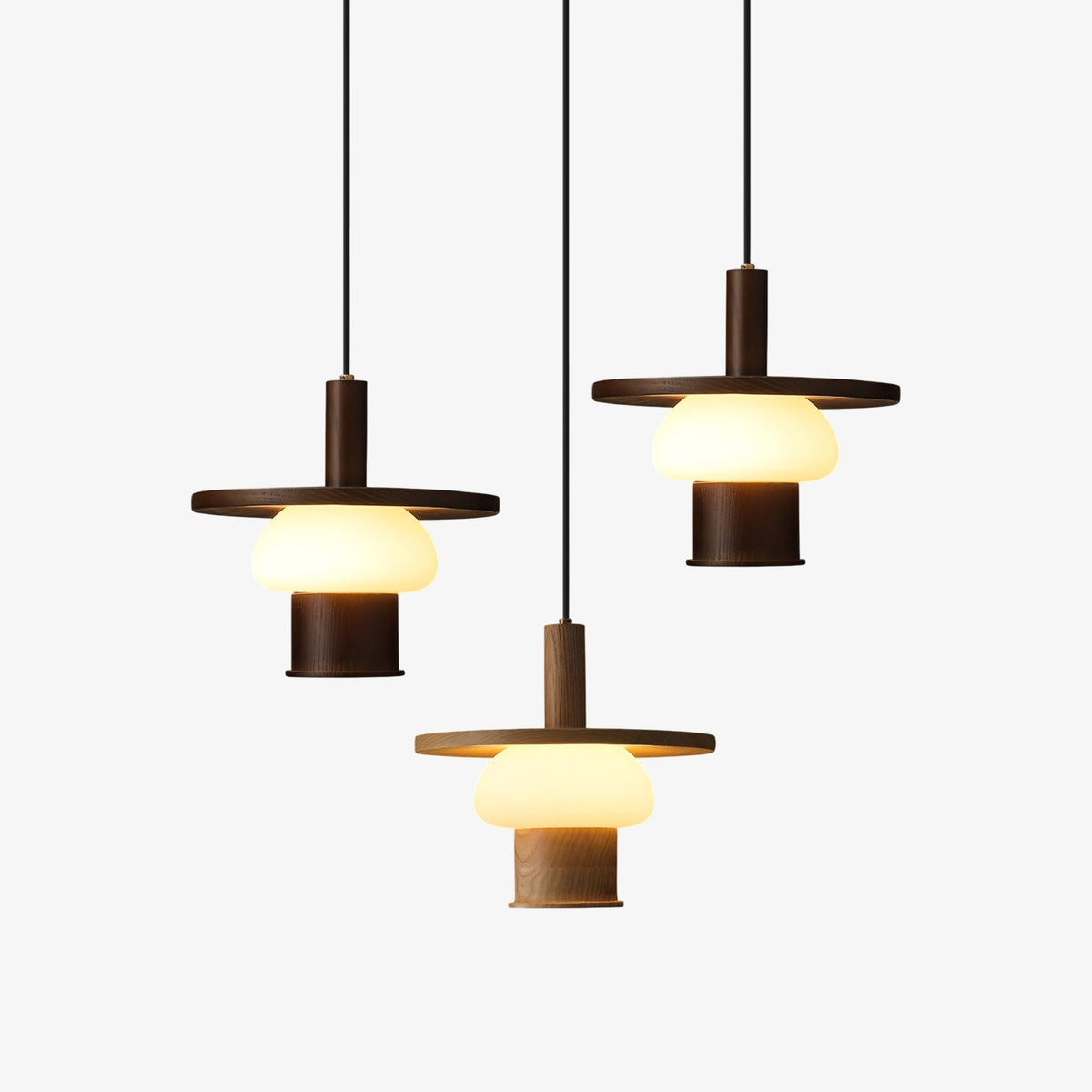 Noka Wood Pendant Light – Modern LED Chandelier for Dining Room and Kitchen Island