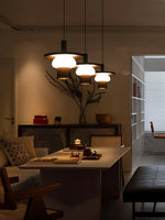 Noka Wood Pendant Light – Modern LED Chandelier for Dining Room and Kitchen Island