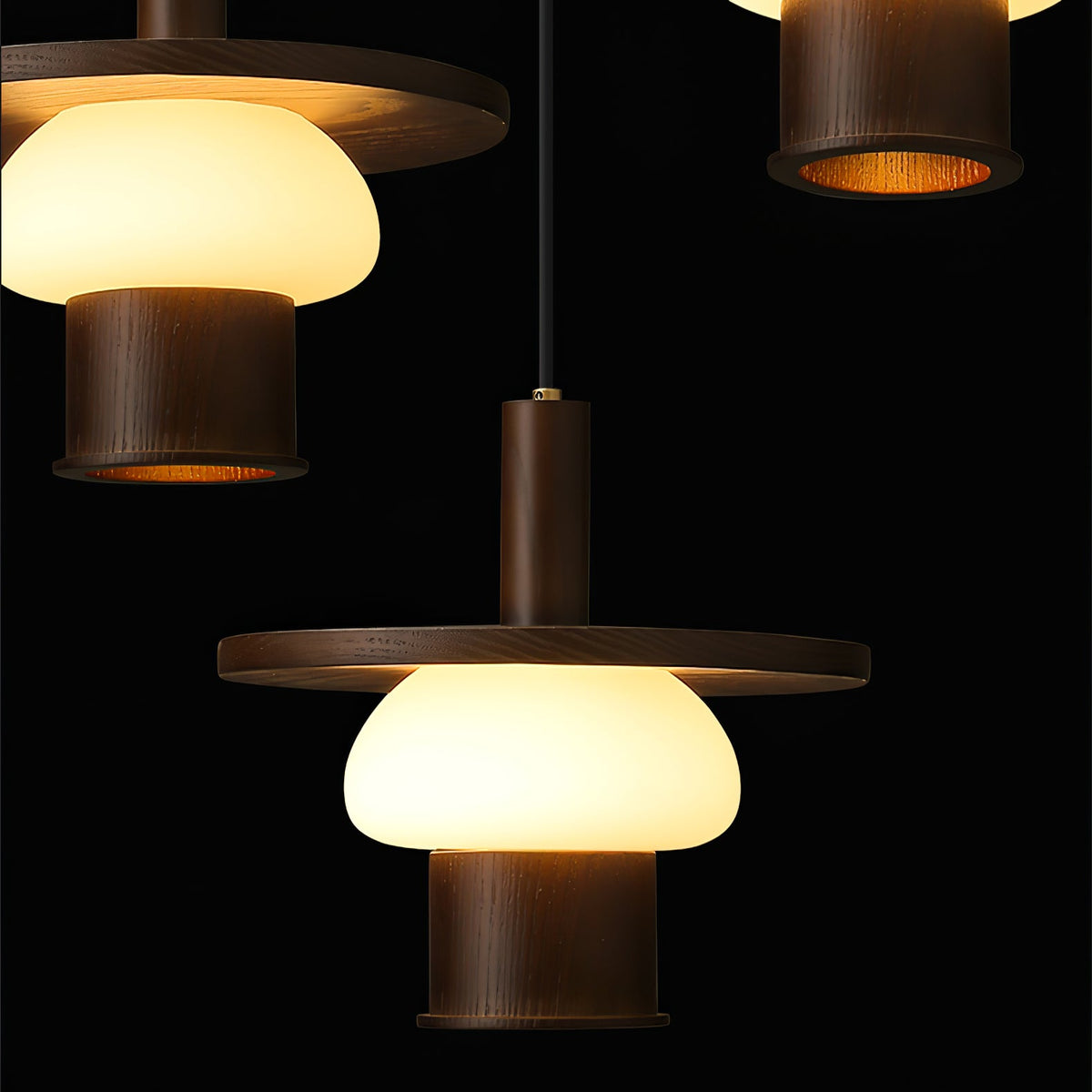 Noka Wood Pendant Light – Modern LED Chandelier for Dining Room and Kitchen Island