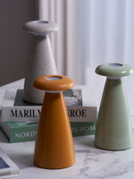 Noko Rechargeable Mushroom Table Lamp in Ceramic Finish