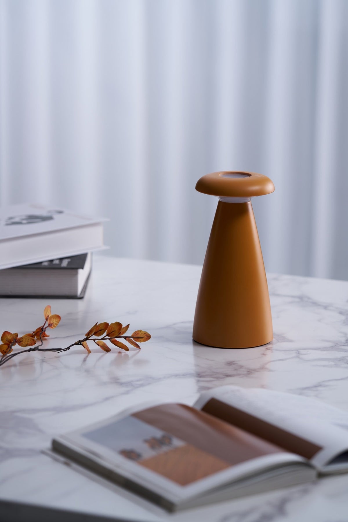 Noko Rechargeable Mushroom Table Lamp in Ceramic Finish