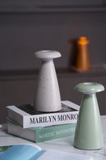 Noko Rechargeable Mushroom Table Lamp in Ceramic Finish