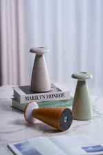Noko Rechargeable Mushroom Table Lamp in Ceramic Finish