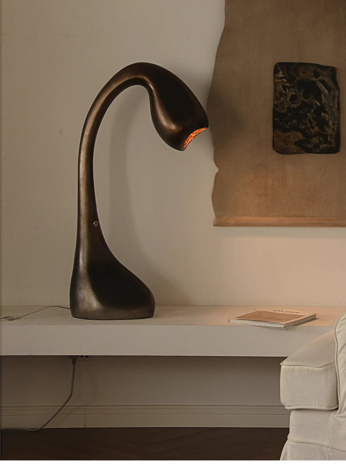 Noor Sculptural Table Lamp in Bronze – Modern Art Deco Accent Light
