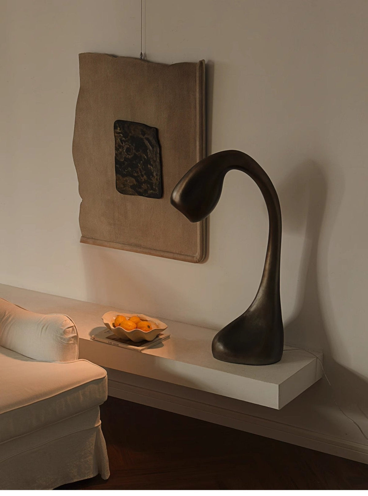 Noor Sculptural Table Lamp in Bronze – Modern Art Deco Accent Light